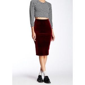 Velvet Maroon Skirt